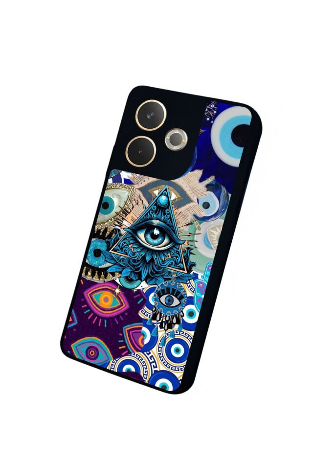 Oppo A5 Pro Uyumlu Göz Tasarımlı Glossy Premium Kılıf