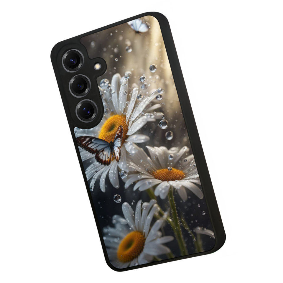 Samsung Galaxy S25 Uyumlu Cicek Tasarımlı Glossy Premium Kılıf