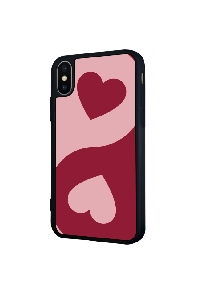iPhone X/ XS Uyumlu Kalp Love Tasarımlı Glossy Premium Kılıf