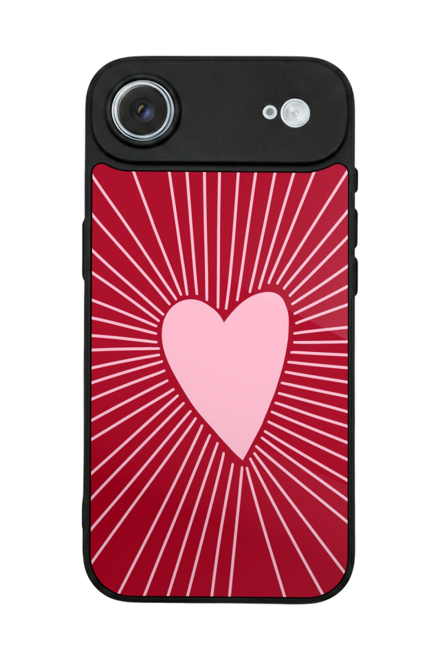iPhone 17 Air Uyumlu Kalp Love Tasarımlı Glossy Premium Kılıf