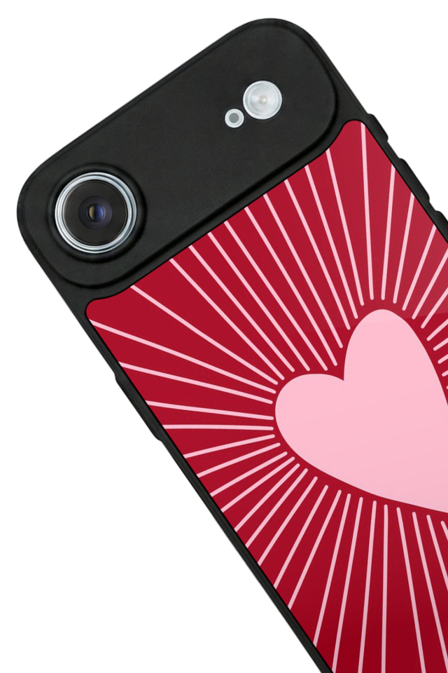 iPhone 17 Air Uyumlu Kalp Love Tasarımlı Glossy Premium Kılıf