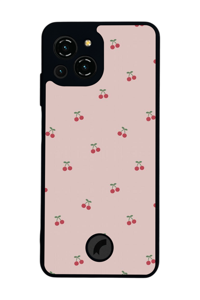 Reeder S23 Pro Max Uyumlu Kiraz Tasarımlı Glossy Premium Kılıf