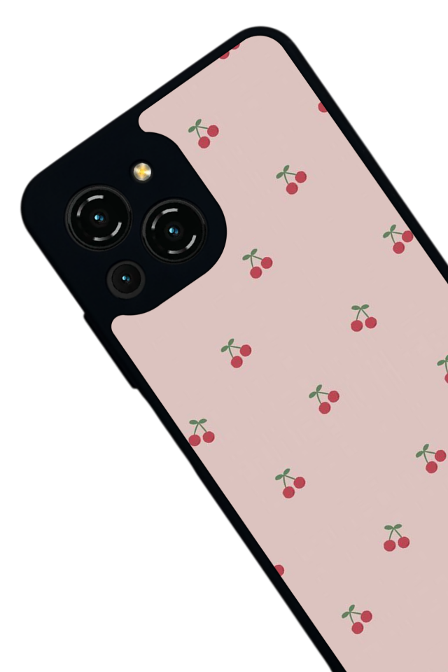 Reeder S23 Pro Max Uyumlu Kiraz Tasarımlı Glossy Premium Kılıf