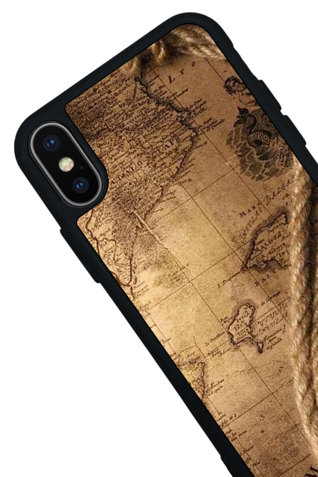 iPhone XS Max Uyumlu Pusula Tasarımlı Glossy Premium Kılıf