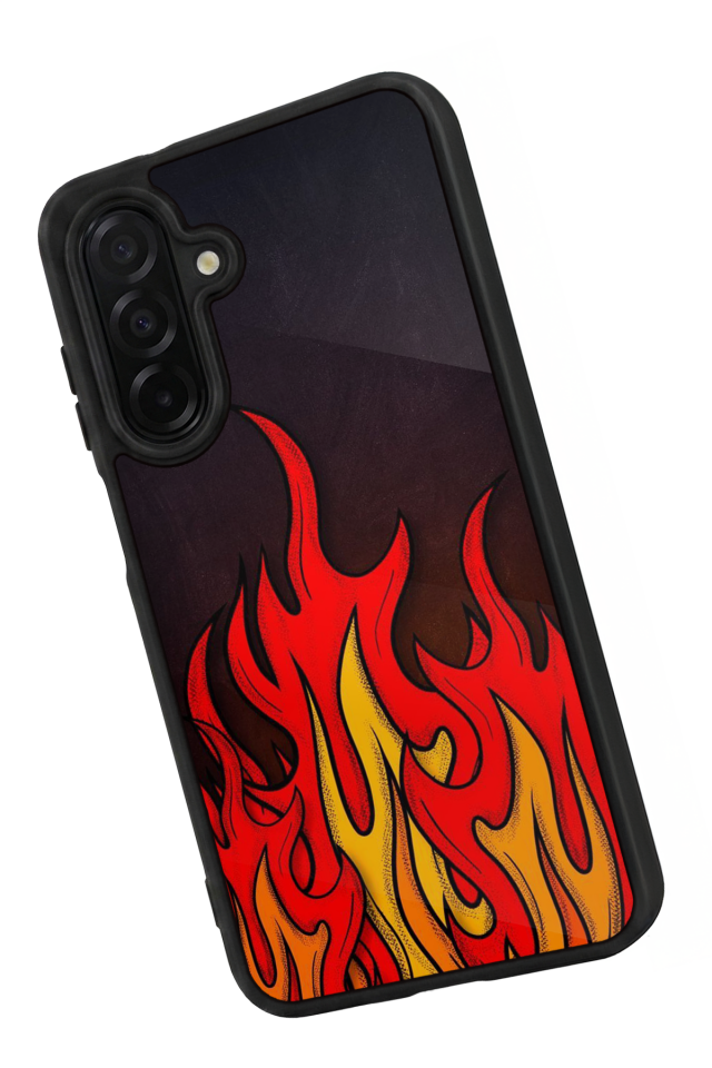Samsung Galaxy A26 Uyumlu Retro Flame Patterns Tasarımlı Glossy Premium Kılıf