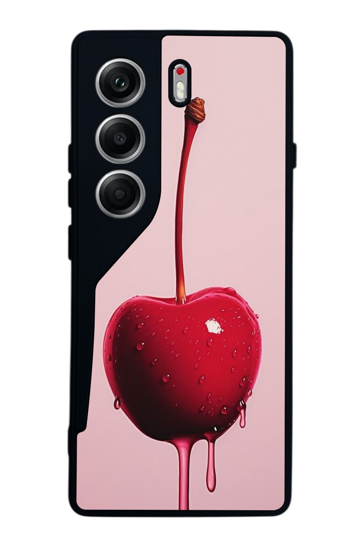 Tecno Camon 40 Uyumlu Kiraz Tasarımlı Glossy Premium Kılıf