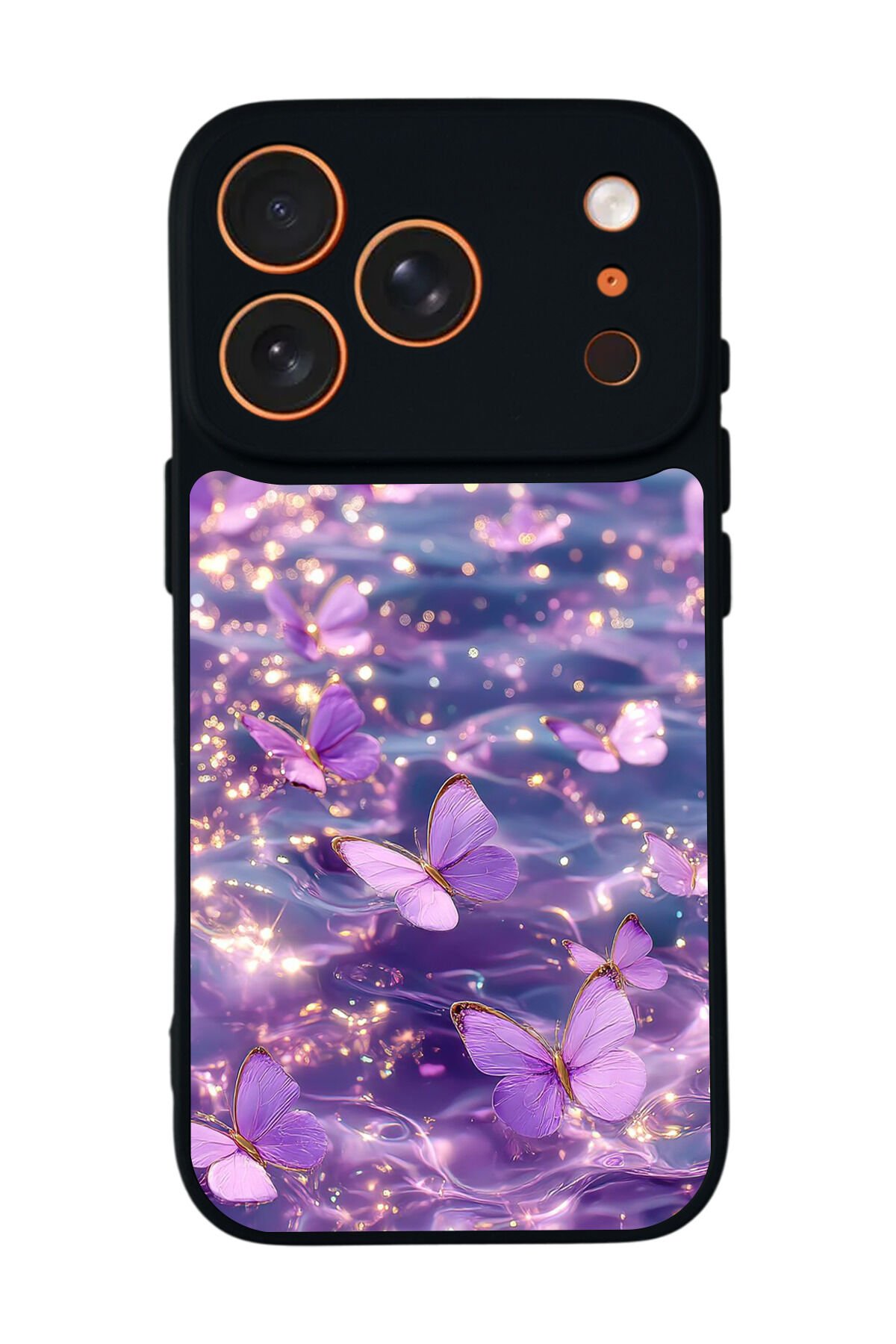 iPhone 17 Pro Uyumlu Kelebek Tasarımlı Glossy Premium Kılıf