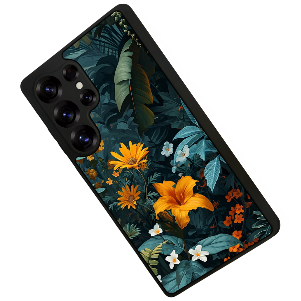 Samsung Galaxy S25 Ultra Uyumlu Botanik Tasarımlı Glossy Premium Kılıf