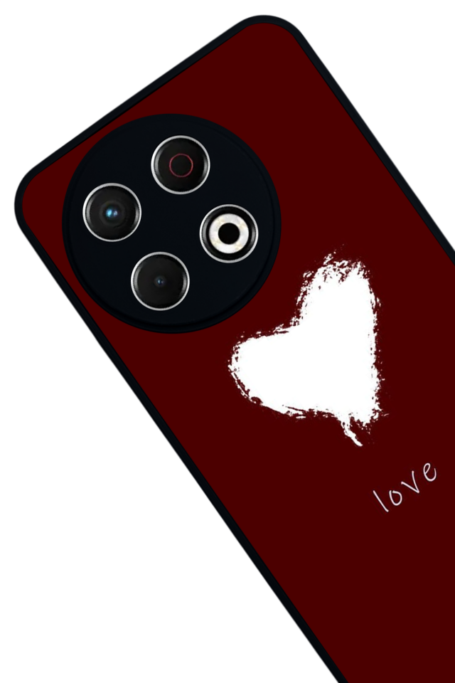 Tecno Spark 30 Pro Uyumlu Kalp Love Tasarımlı Glossy Premium Kılıf