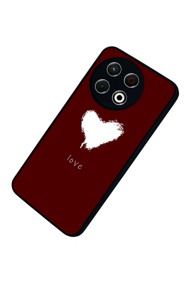 Tecno Spark 30 Pro Uyumlu Kalp Love Tasarımlı Glossy Premium Kılıf