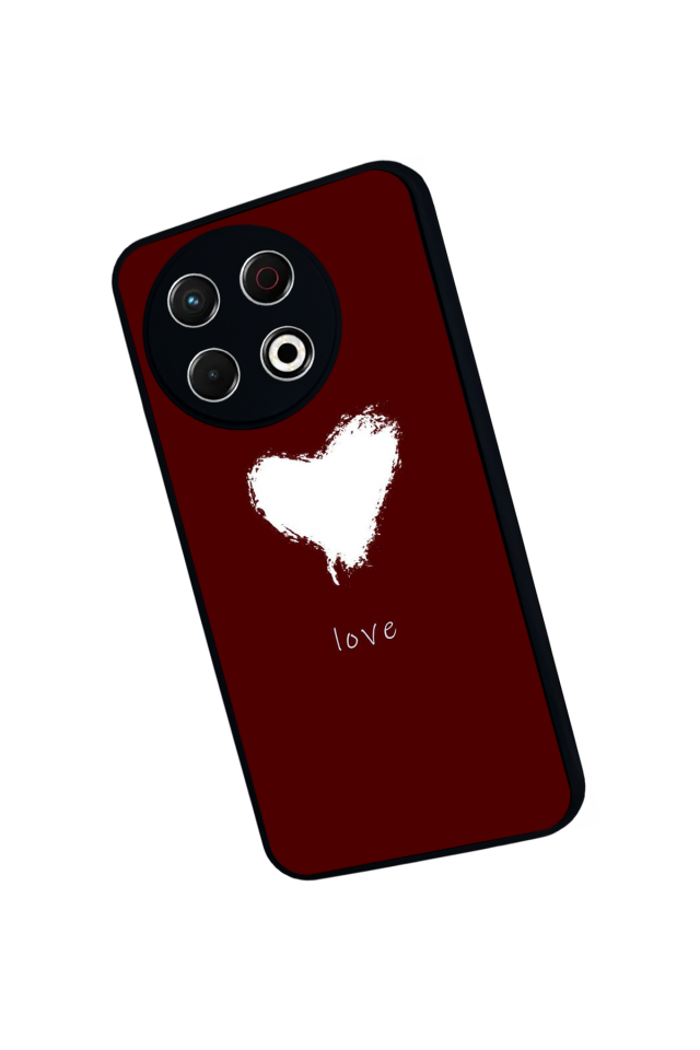 Tecno Spark 30 Pro Uyumlu Kalp Love Tasarımlı Glossy Premium Kılıf