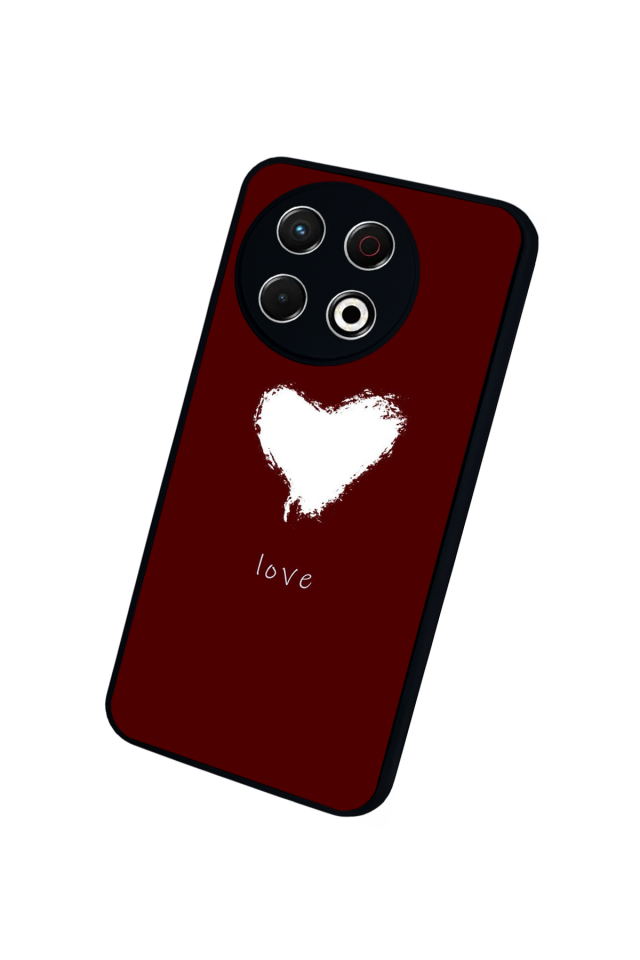 Tecno Spark 30 Pro Uyumlu Kalp Love Tasarımlı Glossy Premium Kılıf