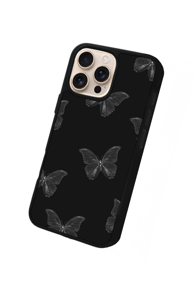 iPhone 15 Pro Uyumlu Kelebek Tasarımlı Glossy Premium Kılıf