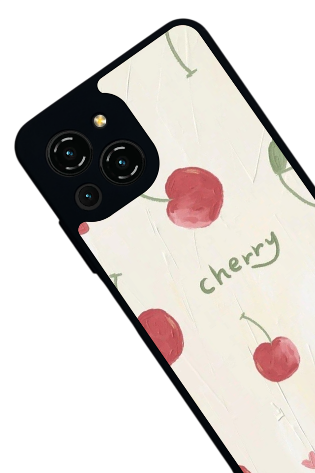 Reeder S23 Pro Max Uyumlu Kiraz Tasarımlı Glossy Premium Kılıf