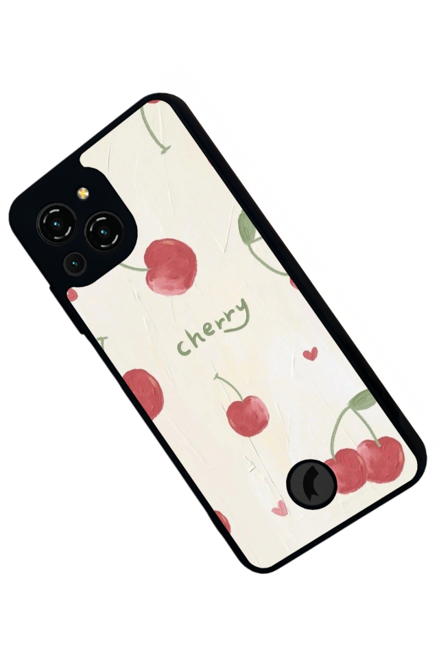 Reeder S23 Pro Max Uyumlu Kiraz Tasarımlı Glossy Premium Kılıf