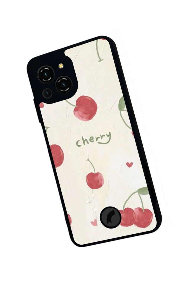 Reeder S23 Pro Max Uyumlu Kiraz Tasarımlı Glossy Premium Kılıf
