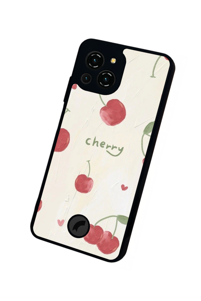 Reeder S23 Pro Max Uyumlu Kiraz Tasarımlı Glossy Premium Kılıf