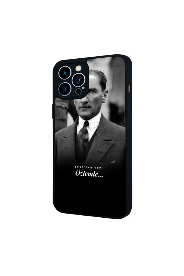 iPhone 12 Pro Max Uyumlu Mustafa Kemal Ataturk Tasarımlı Glossy Premium Kılıf