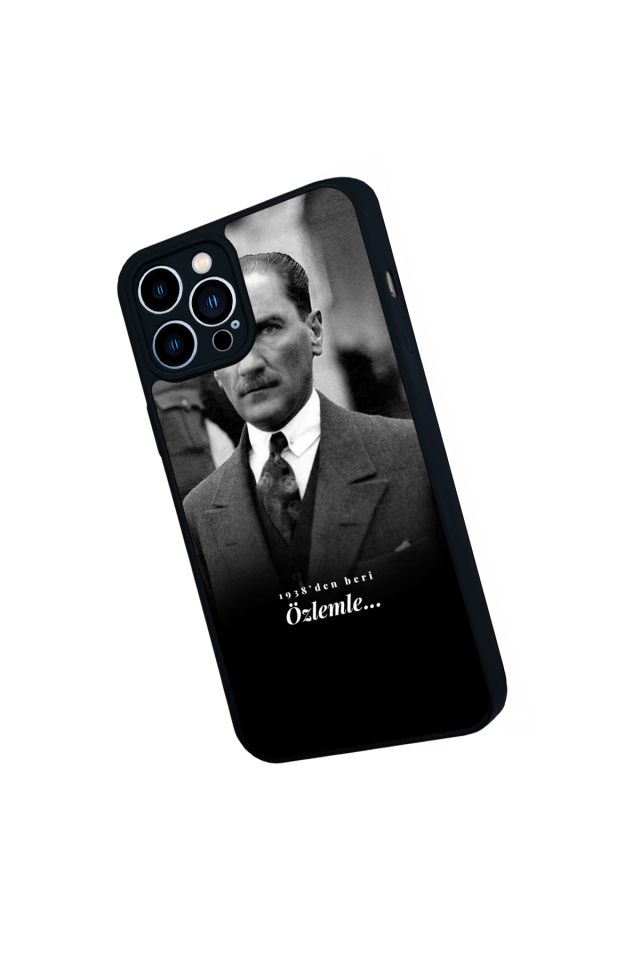 iPhone 12 Pro Max Uyumlu Mustafa Kemal Ataturk Tasarımlı Glossy Premium Kılıf