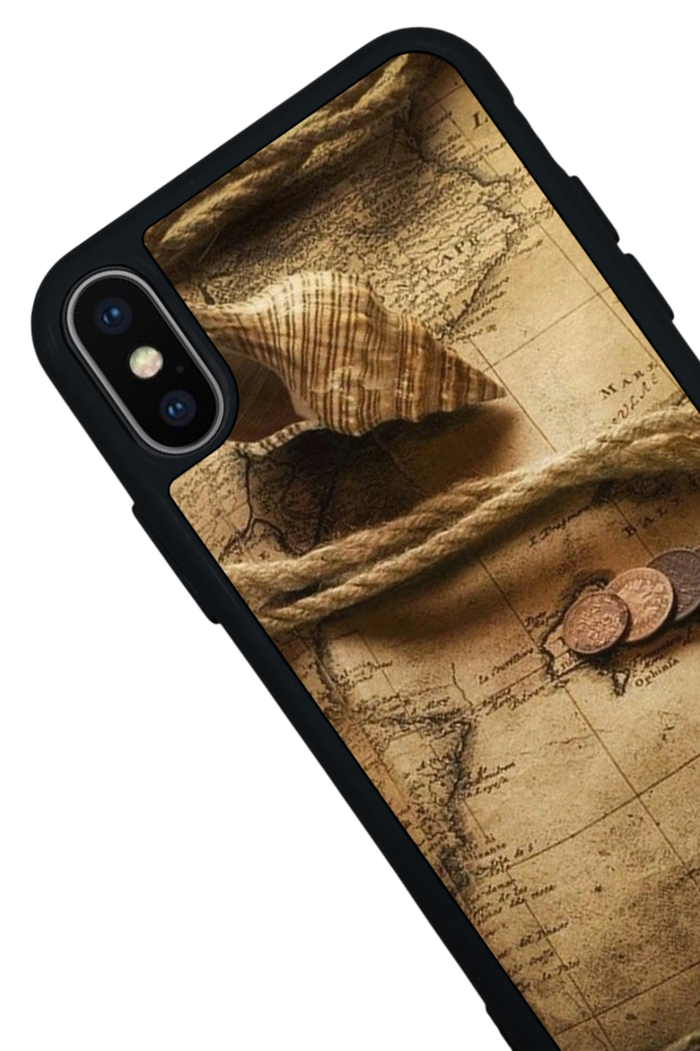 iPhone XS Max Uyumlu Pusula Tasarımlı Glossy Premium Kılıf