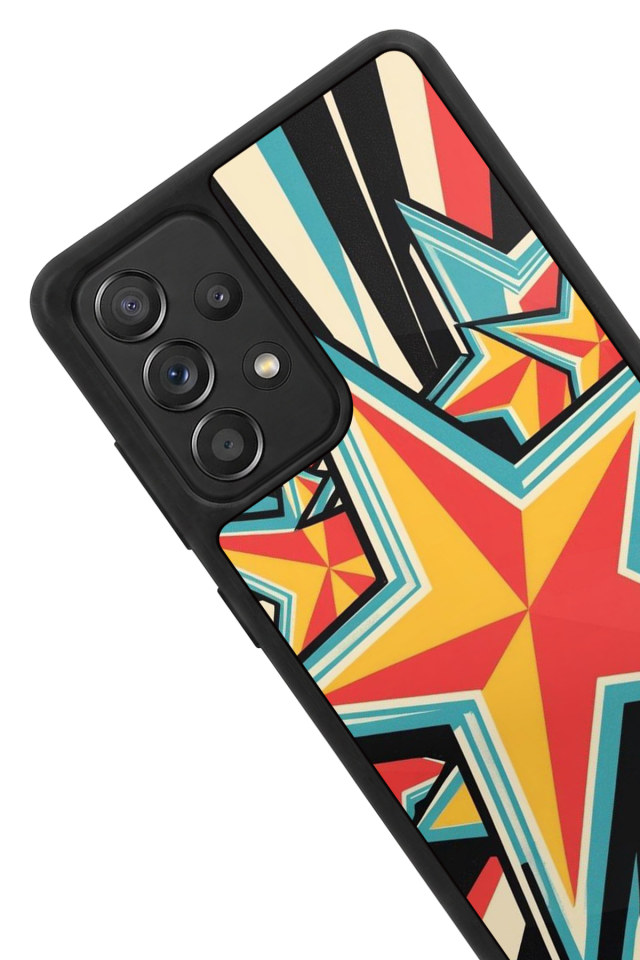 Samsung Galaxy A72 Uyumlu Retro Yildizlar Tasarımlı Glossy Premium Kılıf