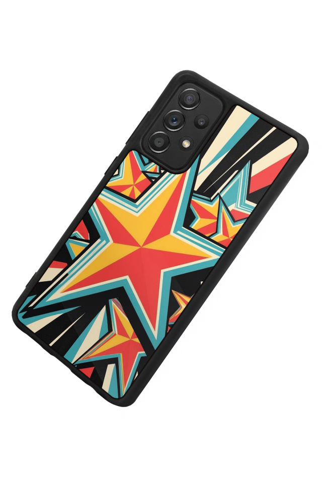 Samsung Galaxy A72 Uyumlu Retro Yildizlar Tasarımlı Glossy Premium Kılıf