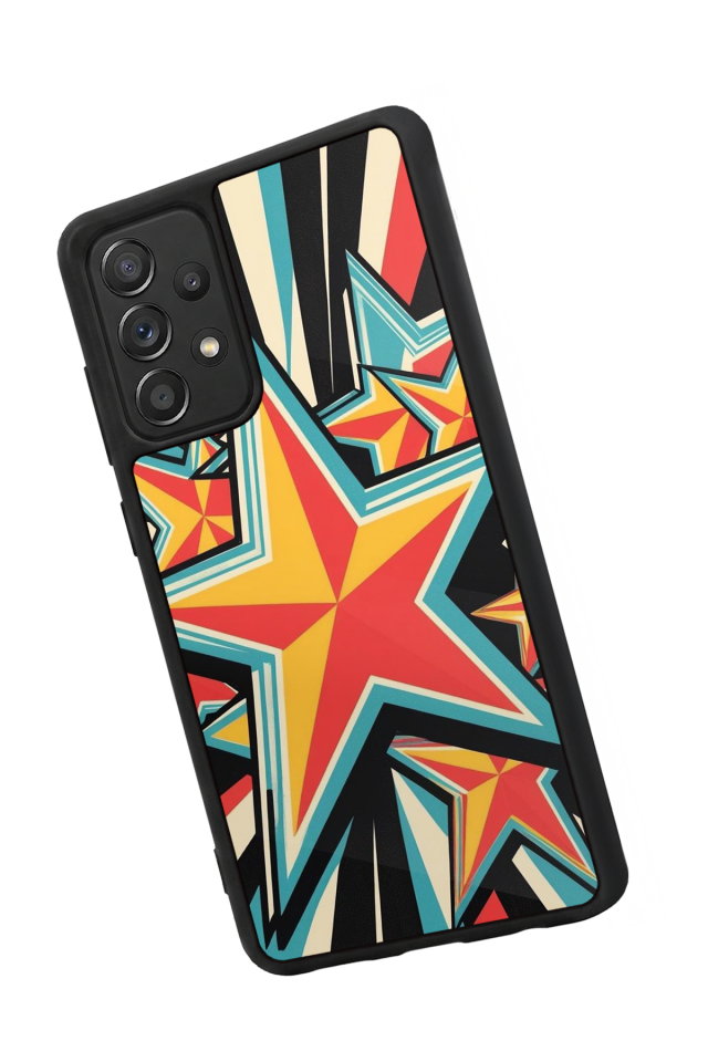Samsung Galaxy A72 Uyumlu Retro Yildizlar Tasarımlı Glossy Premium Kılıf