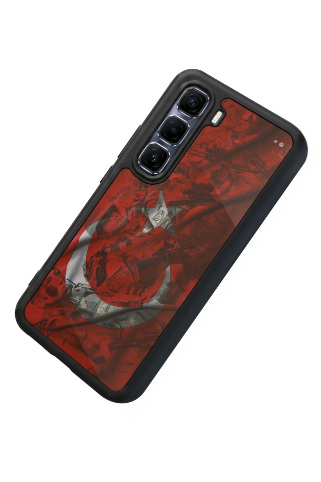 Infinix Hot 60 Pro Plus Uyumlu Türk Bayragi Tasarımlı Glossy Premium Kılıf
