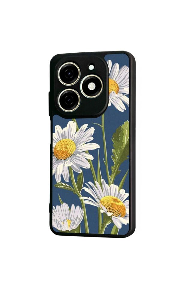 Tecno Spark 20/20C Uyumlu Papatya Tasarımlı Glossy Premium Kılıf