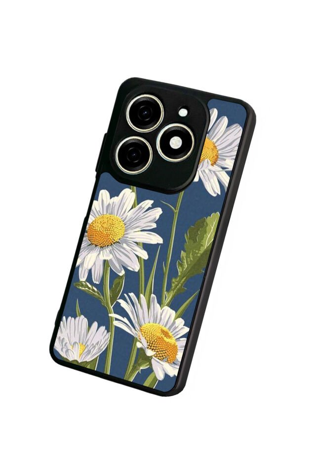 Tecno Spark 20/20C Uyumlu Papatya Tasarımlı Glossy Premium Kılıf