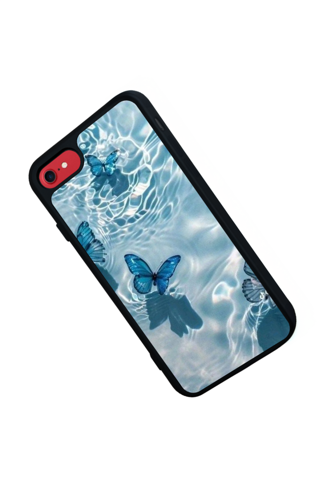iPhone 8 Uyumlu Kelebek Tasarımlı Glossy Premium Kılıf
