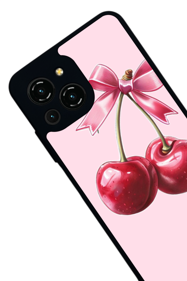 Reeder S23 Pro Max Uyumlu Kiraz Tasarımlı Glossy Premium Kılıf