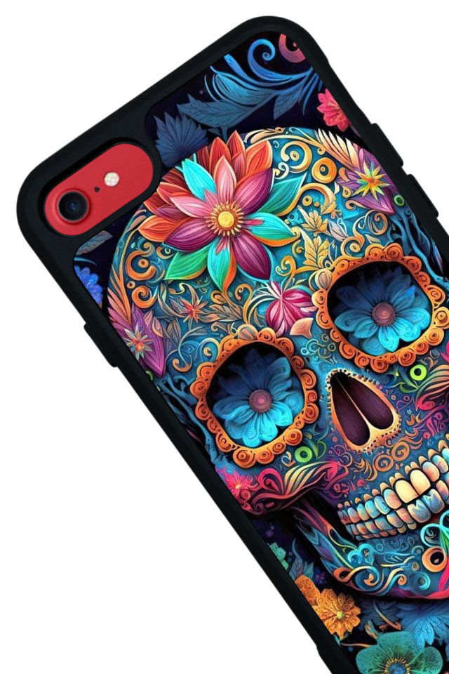 iPhone SE Uyumlu KuruKafa Tasarımlı Glossy Premium Kılıf