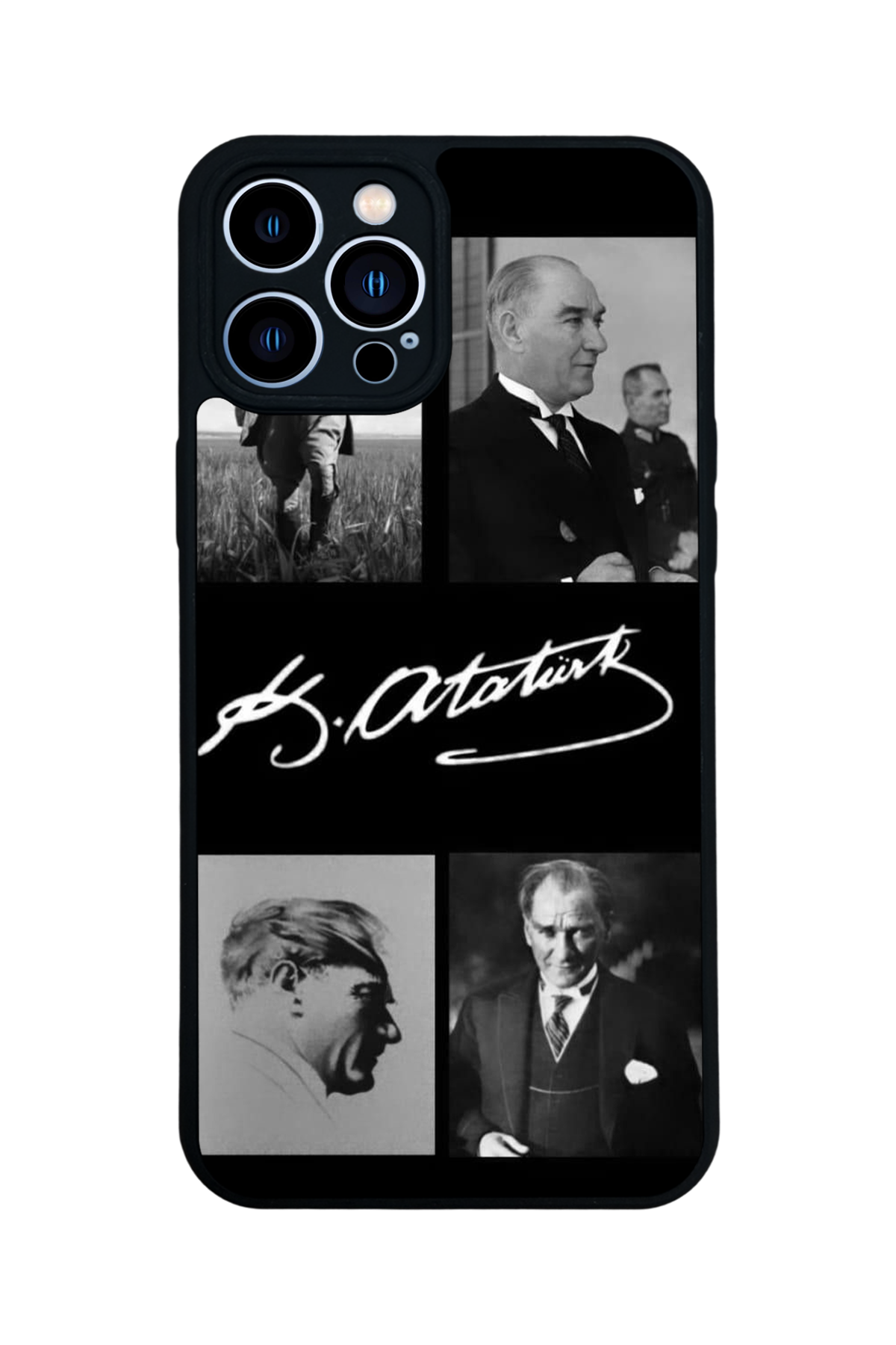 iPhone 12 Pro Max Uyumlu Mustafa Kemal Ataturk Tasarımlı Glossy Premium Kılıf