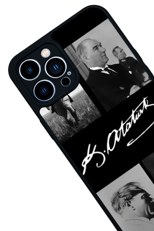 iPhone 12 Pro Max Uyumlu Mustafa Kemal Ataturk Tasarımlı Glossy Premium Kılıf