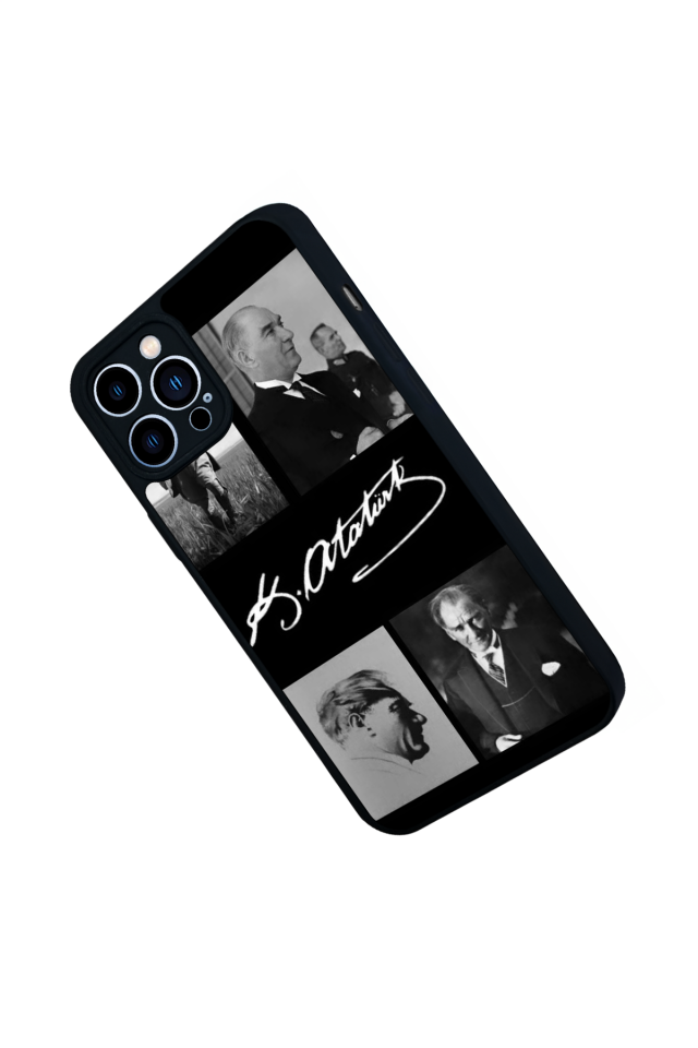 iPhone 12 Pro Max Uyumlu Mustafa Kemal Ataturk Tasarımlı Glossy Premium Kılıf