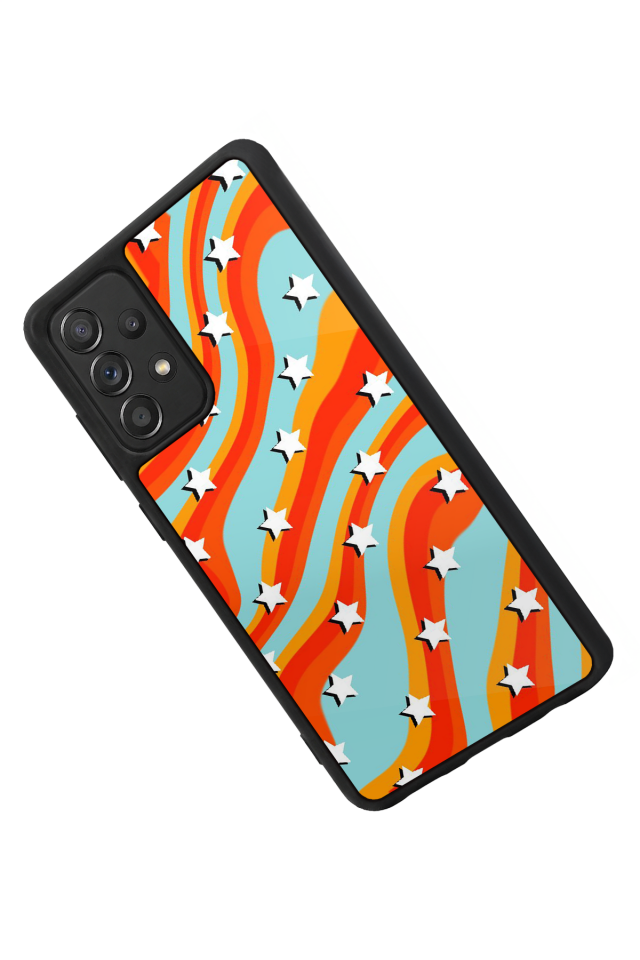 Samsung Galaxy A72 Uyumlu Retro Yildizlar Tasarımlı Glossy Premium Kılıf