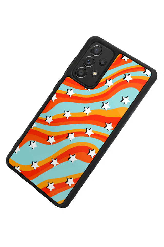 Samsung Galaxy A72 Uyumlu Retro Yildizlar Tasarımlı Glossy Premium Kılıf