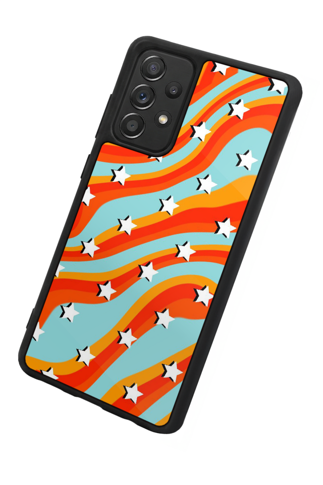 Samsung Galaxy A72 Uyumlu Retro Yildizlar Tasarımlı Glossy Premium Kılıf