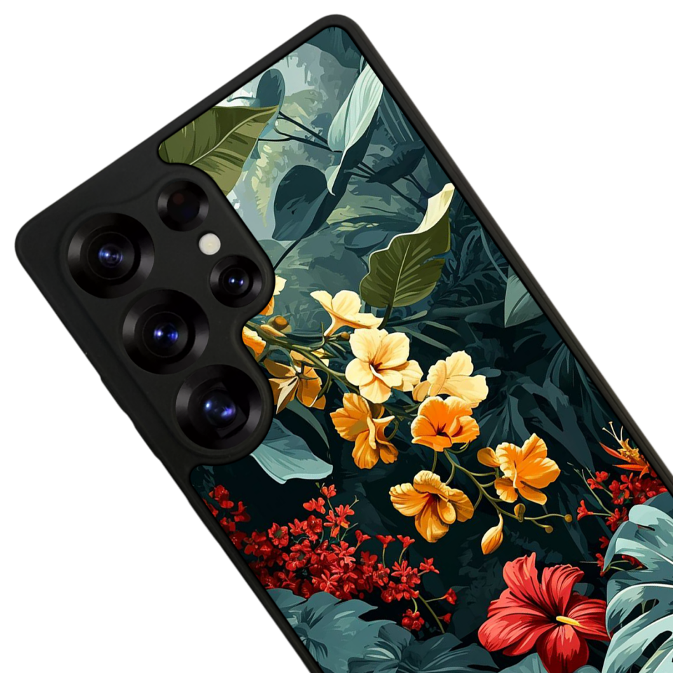 Samsung Galaxy S25 Ultra Uyumlu Botanik Tasarımlı Glossy Premium Kılıf