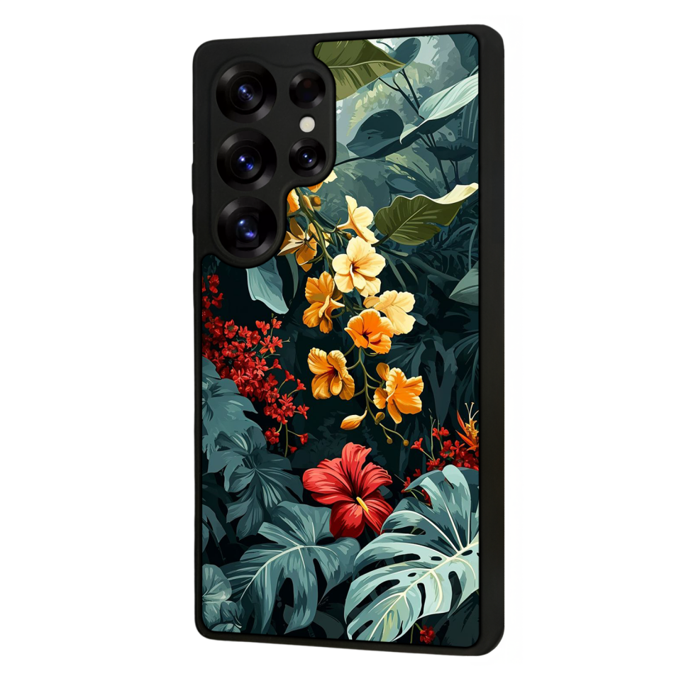 Samsung Galaxy S25 Ultra Uyumlu Botanik Tasarımlı Glossy Premium Kılıf