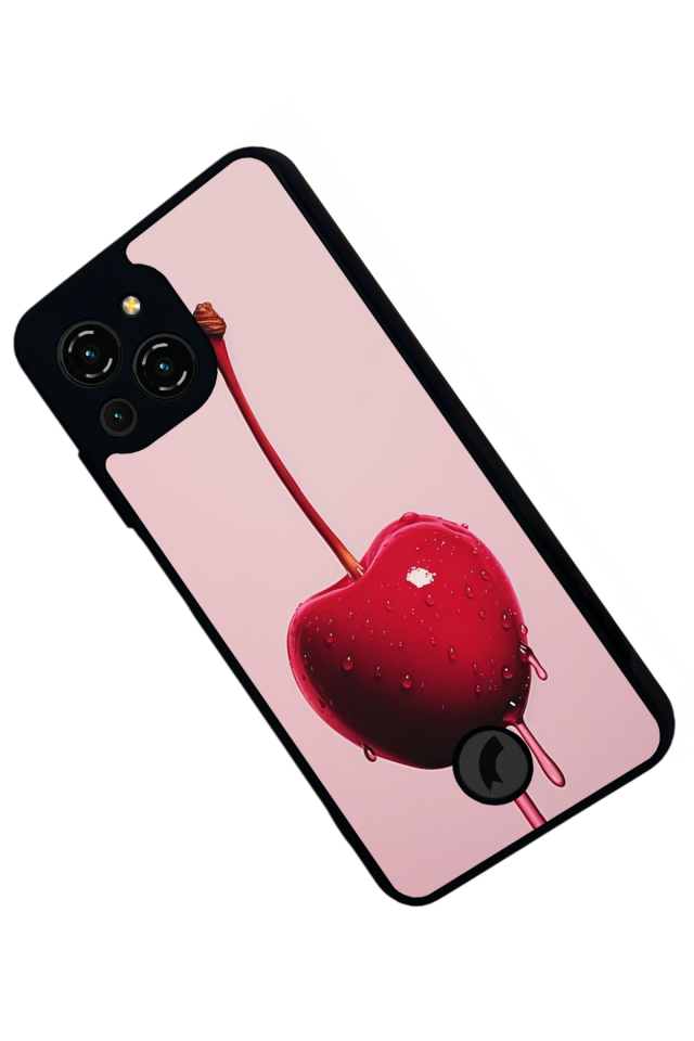 Reeder S23 Pro Max Uyumlu Kiraz Tasarımlı Glossy Premium Kılıf