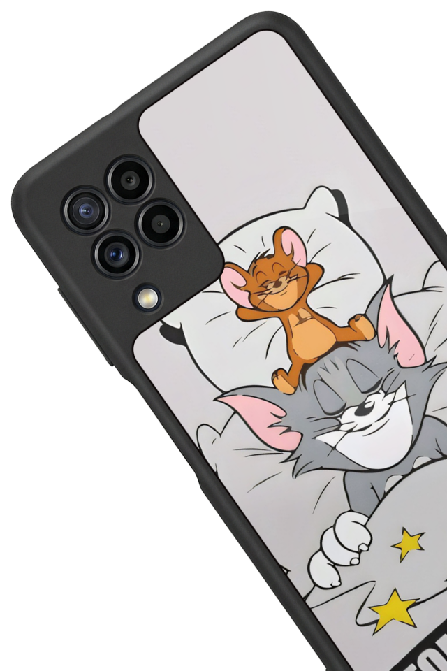 Samsung Galaxy M22 Uyumlu Tom And Jerry Tasarımlı Glossy Premium Kılıf