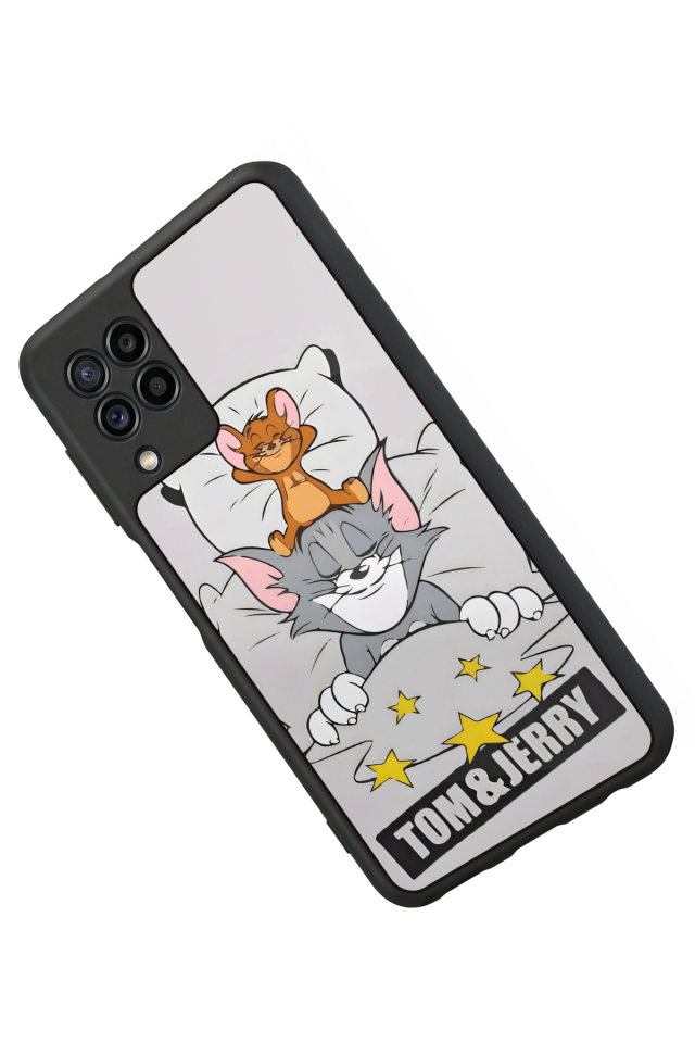 Samsung Galaxy M22 Uyumlu Tom And Jerry Tasarımlı Glossy Premium Kılıf