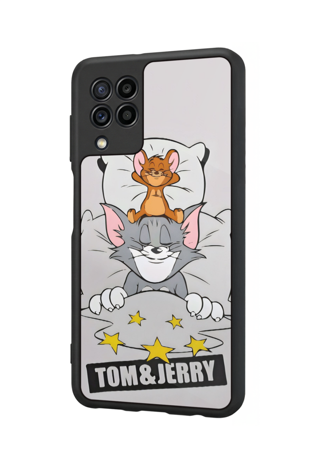 Samsung Galaxy M22 Uyumlu Tom And Jerry Tasarımlı Glossy Premium Kılıf