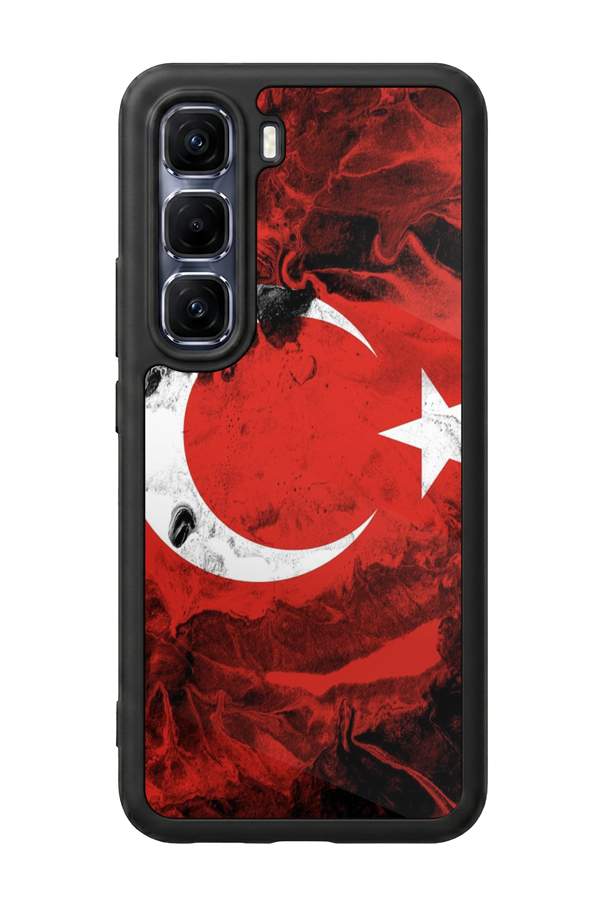 Infinix Hot 60 Pro Plus Uyumlu Türk Bayragi Tasarımlı Glossy Premium Kılıf