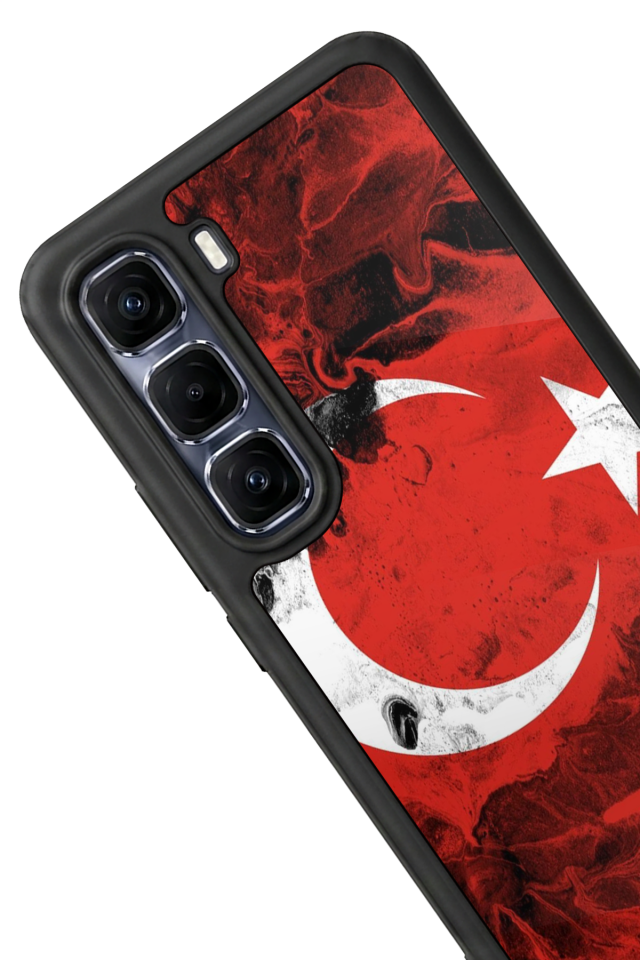 Infinix Hot 60 Pro Plus Uyumlu Türk Bayragi Tasarımlı Glossy Premium Kılıf