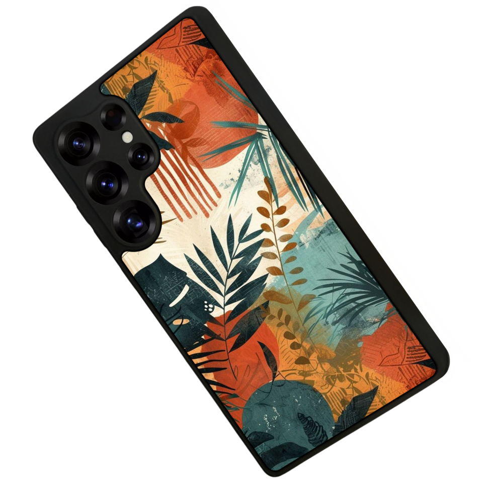 Samsung Galaxy S25 Ultra Uyumlu Botanik Tasarımlı Glossy Premium Kılıf