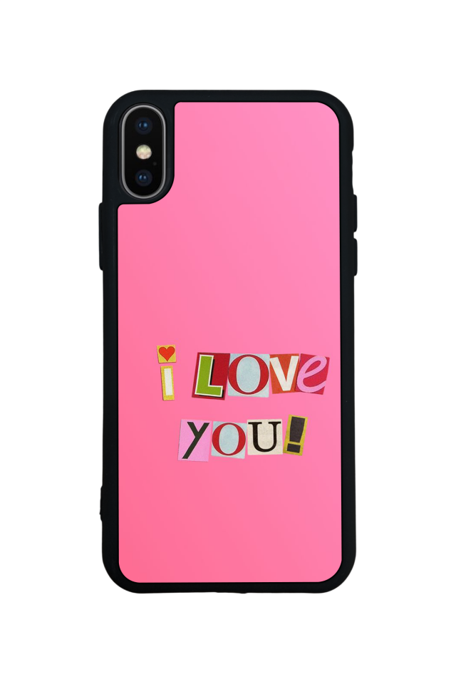 iPhone X/ XS Uyumlu Kalp Love Tasarımlı Glossy Premium Kılıf
