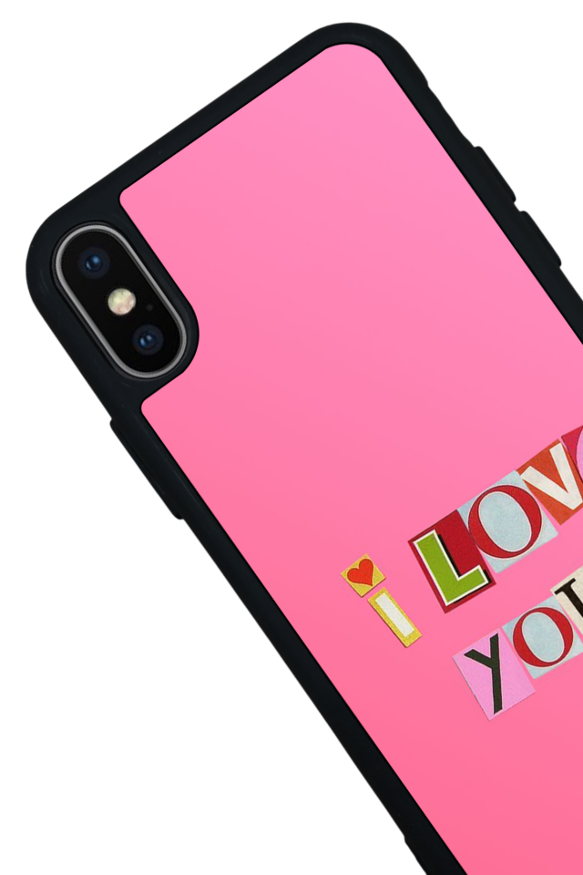 iPhone X/ XS Uyumlu Kalp Love Tasarımlı Glossy Premium Kılıf